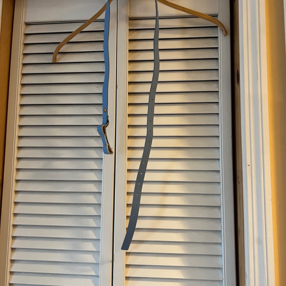 Kate Spade blue metal bow leather belt - Picture 2 of 5